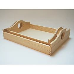 Wooden tray set - 2 pcs