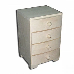 Wooden Shelf Unit with 4 Drawers