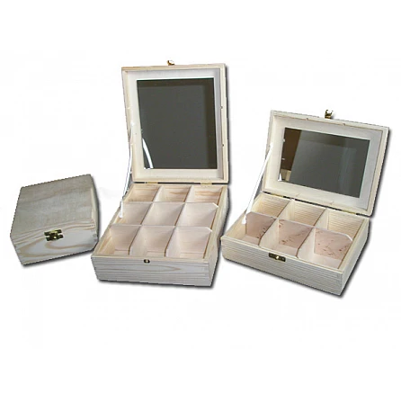 Box with mirror and 4 compartments