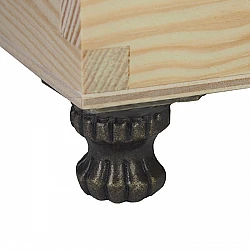 Support leg for wooden chests