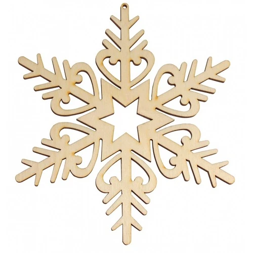 Wooden Decoration - Snowflake (15 cm)
