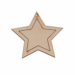 Wooden decoration - star (2 pcs)