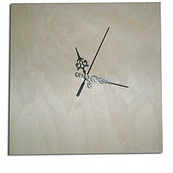 Square Plywood Wall Clock