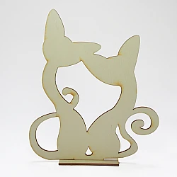 Wooden Decoration - Two Cats