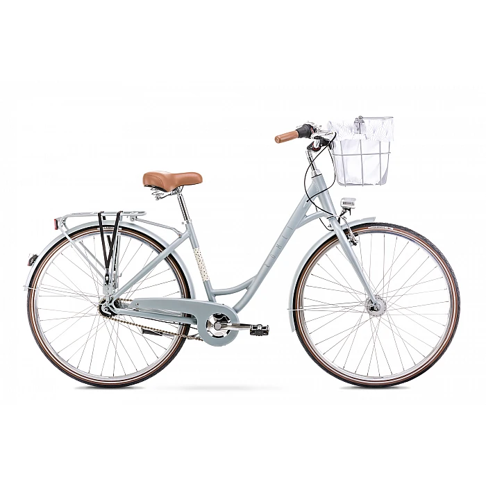 Bicycle ROMET POP ART LUX Gray + Basket 2228566-L