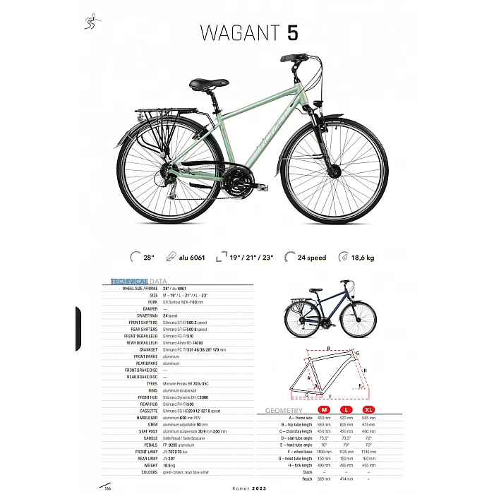 Велосипед ROMET WAGANT 5 зелёный (AR) 2328717 21L