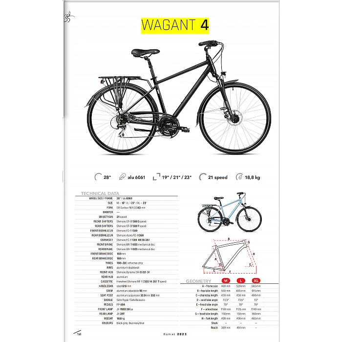 Велосипед ROMET WAGANT 4 черный (AR) 2328723 21L