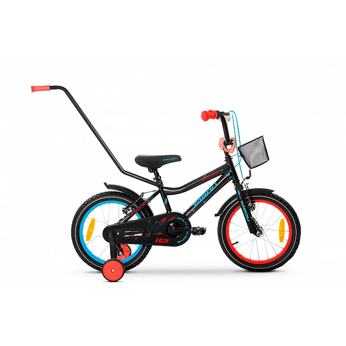 Velosipēds TABOU ROCKET ALU 16 melns/sarkans (TB) TAB25-6050