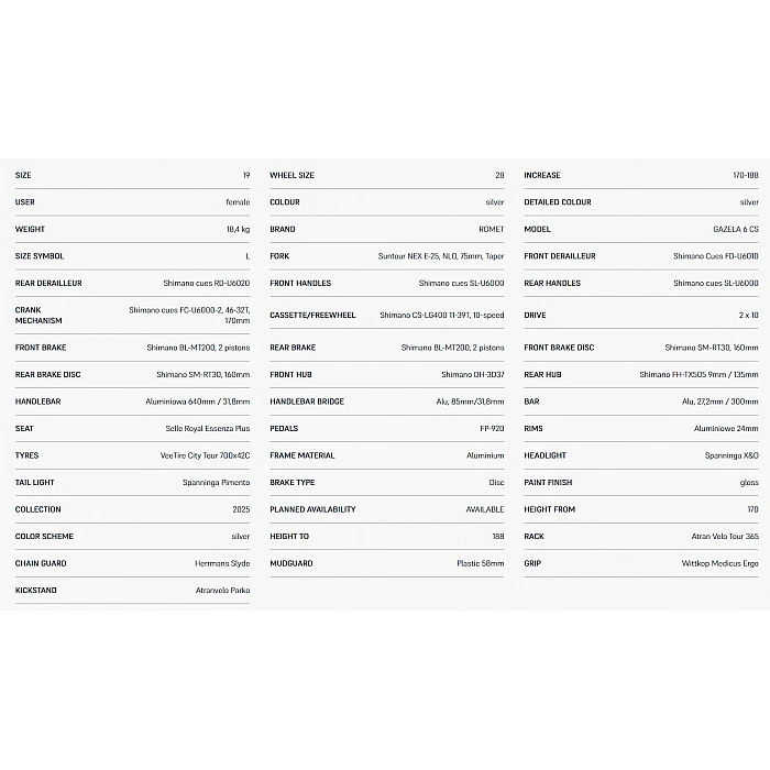 ROMET GAZELA 6 CS (AR) 28200554-A 19L Серебристо/оранжевый ВЕЛОСИПЕД