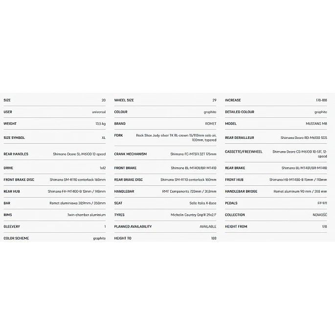 ROMET MUSTANG M 8 (AR) 29200185-A 20XL графит Велосипед