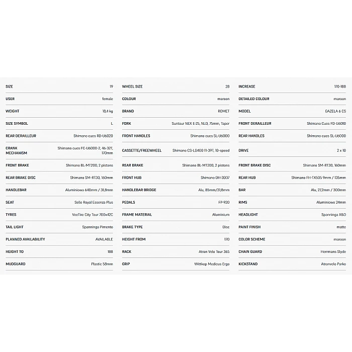 ROMET GAZELA 6 CS (AR) 28200552-A 19L бордо/синий Велосипед