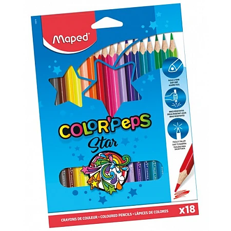 MAPED Color'Peps Star Coloured Pencils (18 colours)