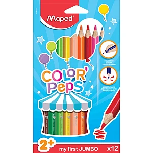 Krāsainie zīmuļi "MAPED Color'Peps JUMBO" (12 krāsas)