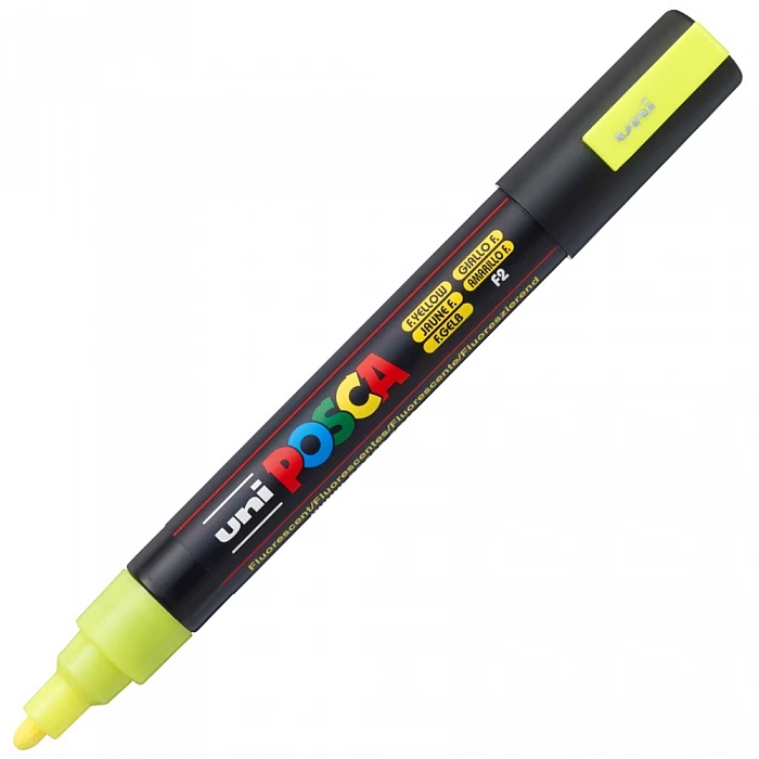 UNI Posca Marker (PC-5M-F2) Fluorescent Yellow