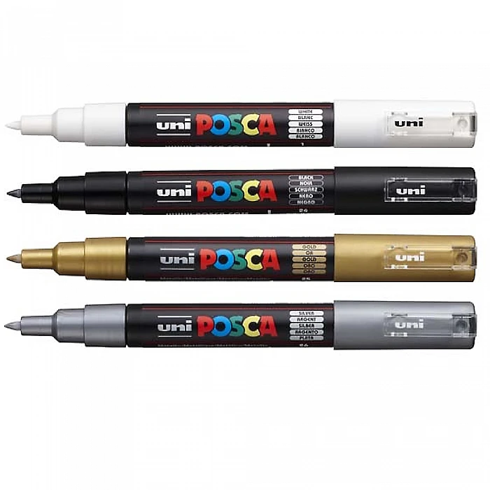 Marķieri UNI Posca (PC-1M-4) Mono 4 krāsas