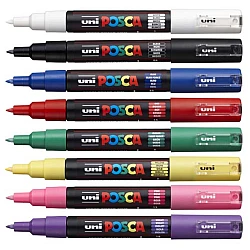Marķieri UNI Posca (PC-1M-8) Pamatkrāsas 8 krāsas