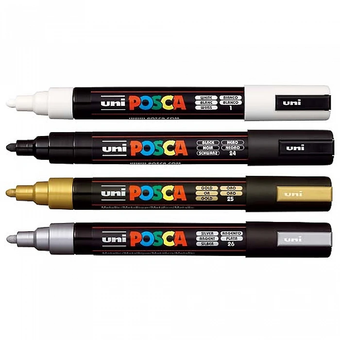 Marķieri UNI Posca (PC-5M-4) Mono 4 krāsas
