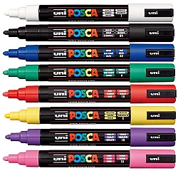 Marķieri UNI Posca (PC-5M-8) Pamatkrāsas 8 krāsas