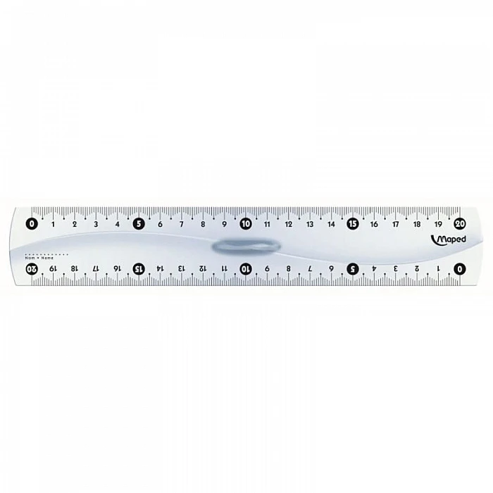 Lineāls MAPED Crystal ar turētāju, caurspīdīgs - 20 cm