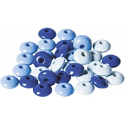 Wooden beads - blue (10 mm, 33 pcs.)
