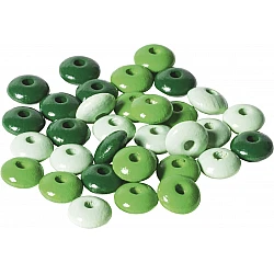 Wooden Beads - Green (10 mm, 33 pcs.)