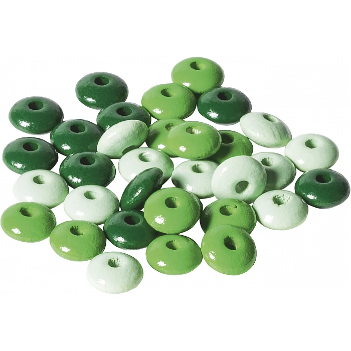 Koka pērlītes - zaļas (10 mm, 33 gb.)