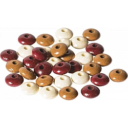 Wooden beads - brown (10 mm, 33 pcs.)