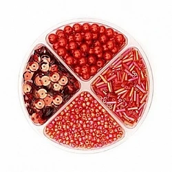 Набор бусин Mix - красные (30 г)