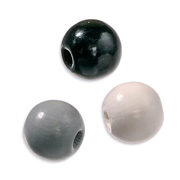 Wooden Beads – White-Grey-Black (8 mm, 85 pcs)