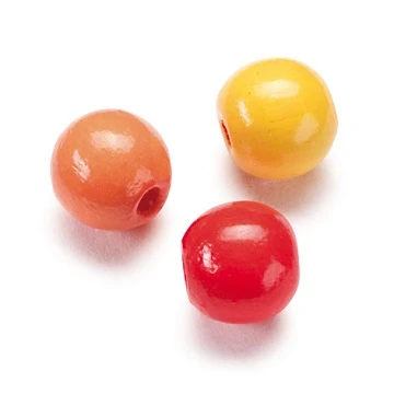 Wooden Beads – Yellow and Red Mix (15 mm, 15 pcs.)