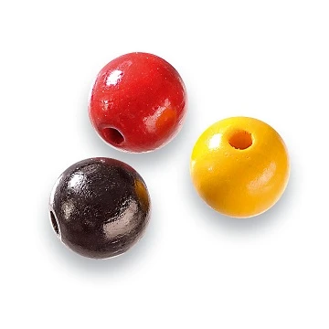 Wooden Beads – Black, Red & Gold Mix (12 mm, 30 pcs)