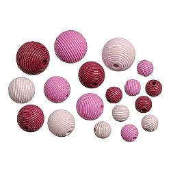 Wooden beads — rose and pink (20 pcs.)
