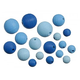 Деревянные бусины - синие (20 шт.)