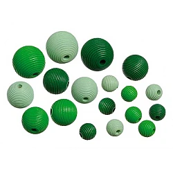 Wooden beads - green (20 pcs)