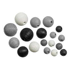 Wooden beads – black and white (20 pcs)