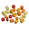 Wooden beads – yellow, red, orange (20 pcs)