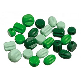 Деревянные бусины зелёные (20 шт.)