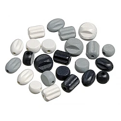 Wooden Beads – Black and White (20 pcs)