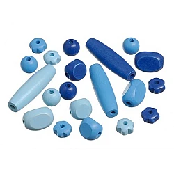 Wooden beads - blue (20 pcs.)