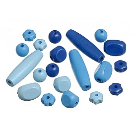 Деревянные бусины — синие (20 шт.)