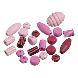 Wooden Beads - Rose Pink (20 pcs)