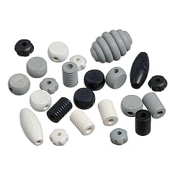 Wooden Beads – Black and White (20 pcs)