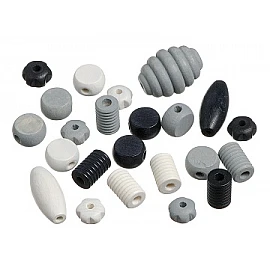 Wooden Beads – Black and White (20 pcs)