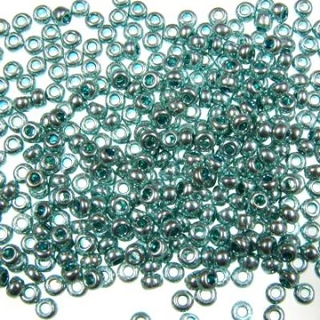 Бусины серебристо-зелёные (15 г)