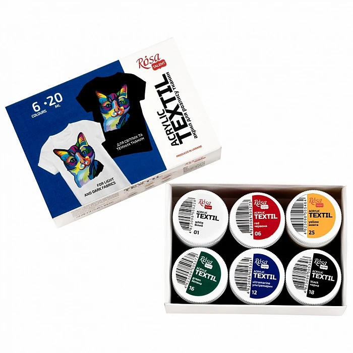 ROSA Talent Textile Paints (6 x 20 ml)