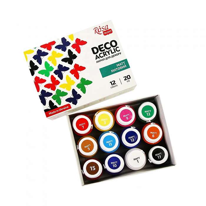 Akrila krāsas "ROSA Talent" Matētas (12x20 ml)