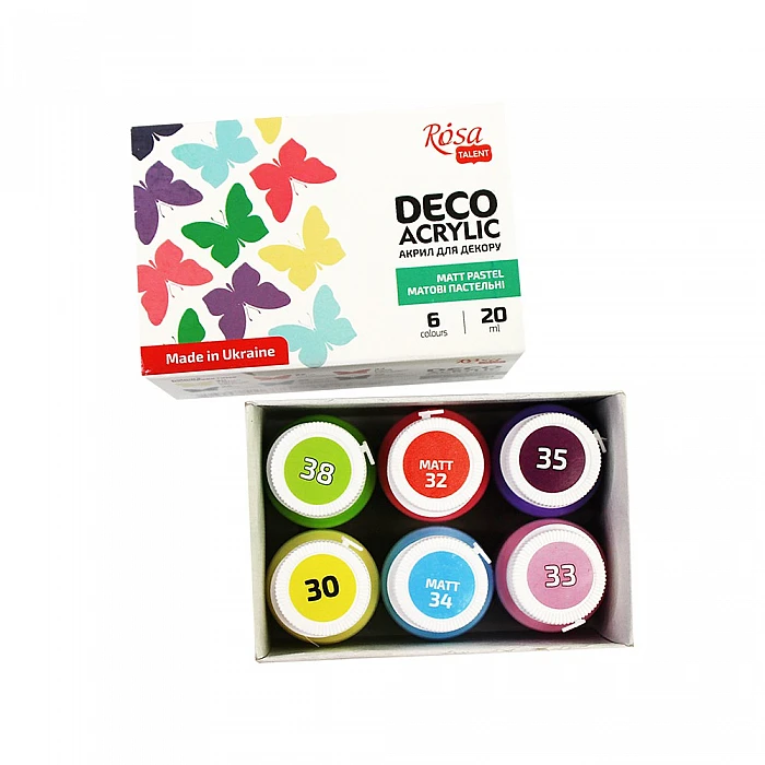 Akrila krāsas "ROSA Talent" Pasteļkrāsas matētas (6x20 ml)