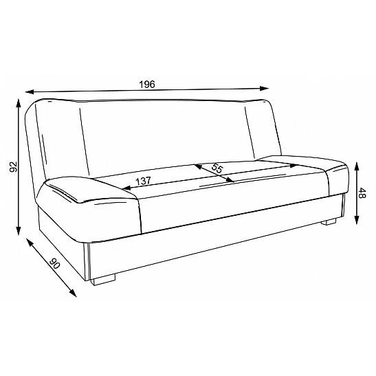 Dīvāns "Bajka" 196x92x90