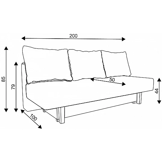Dīvāns "Afrodyta" 200x79x100