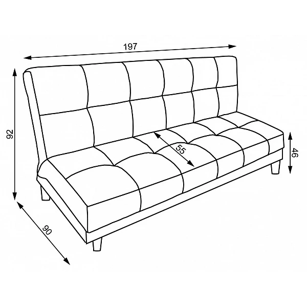 Dīvāns "Kortina" 197x92x90